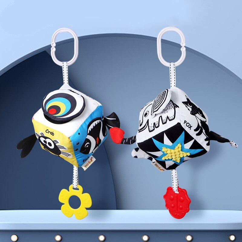 Cubo nero bianco animale integrazione sensoriale 0-24 mesi bambino giocattoli educativi precoci giocattoli di addestramento panno morbido Puzzle