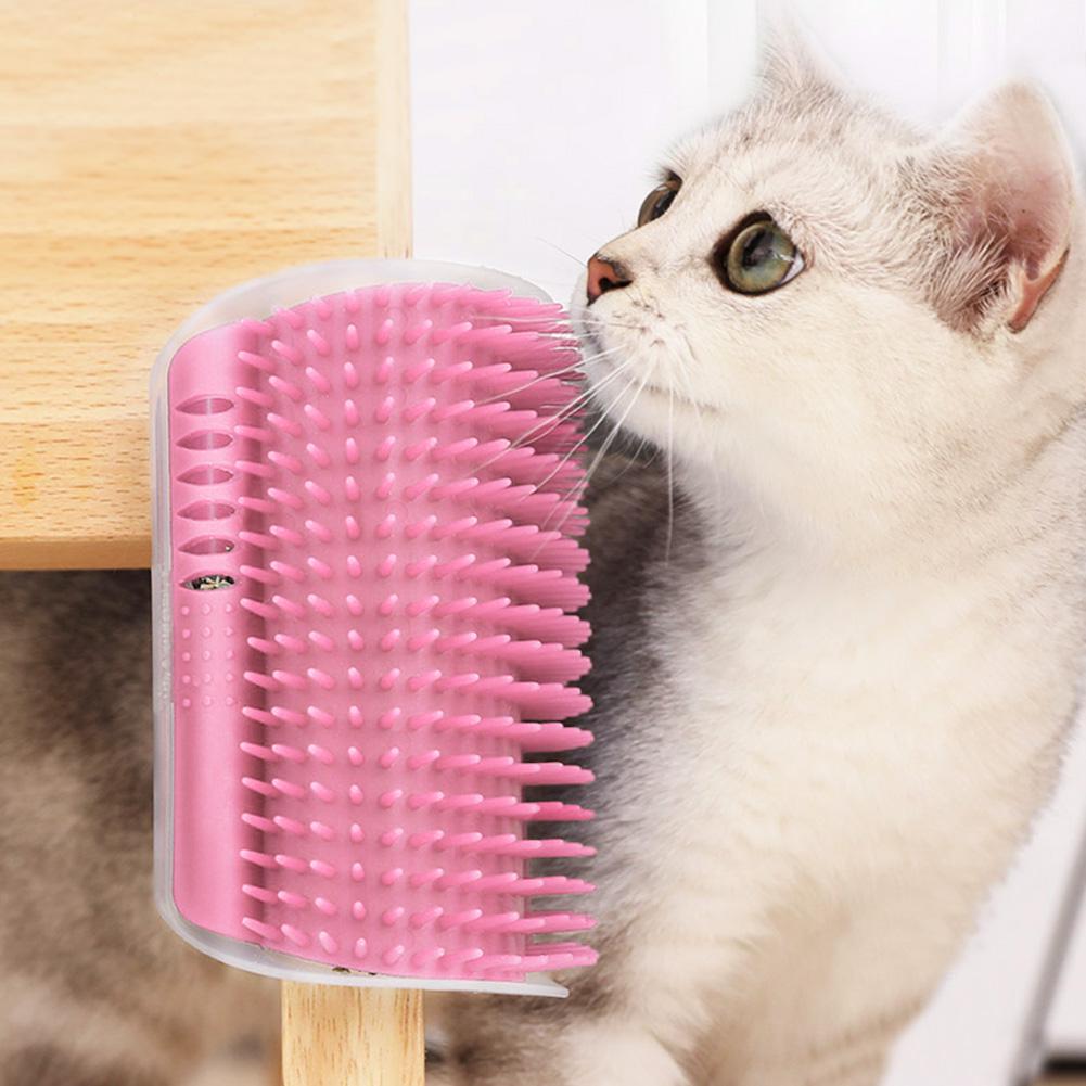 Grooming scratcher væg hjørne børste hårfjerner kat ridse hårfjerning børste kat massage kam killing selv