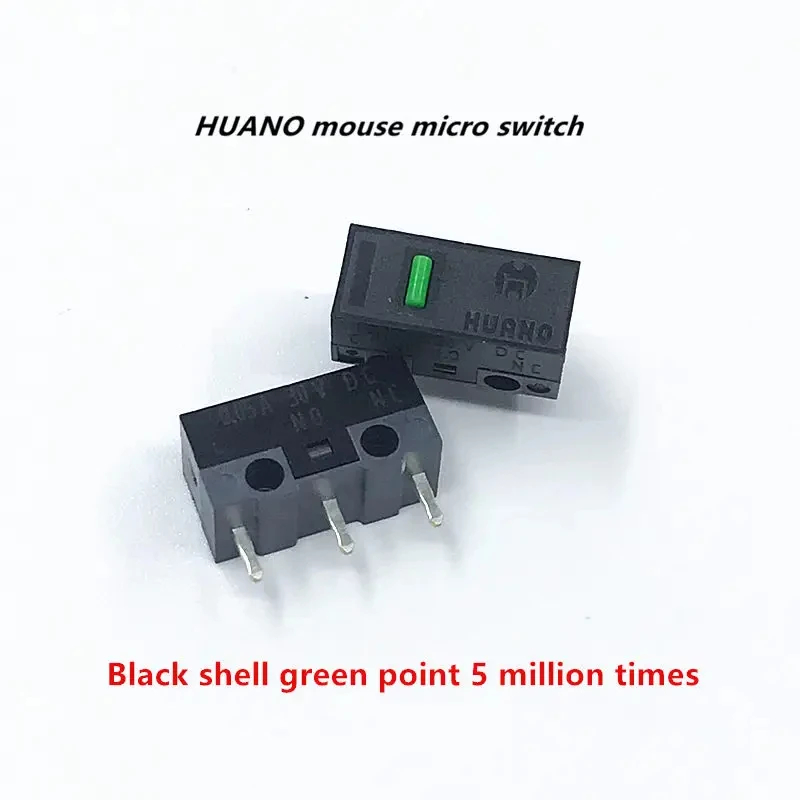 1Pcs Authentic HUANO mouse micro switch button white yellow blue pink green dot blue shell white dot General 3-pin switch: Gold