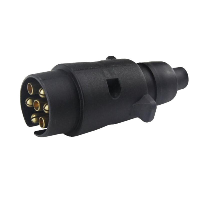 Conector de clavija de plástico para coche, 12V, 7 vías, redondo, estándar europeo, 7 enchufe con pines, enchufes para remolques RVs E7CA
