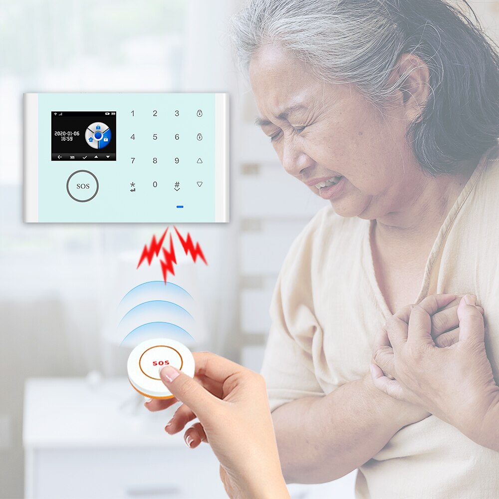 Angus trådløs sos-knap til nødsituationer smart call for help sikkerhed panik nødknap med 433 mhz hjem alarmsystem