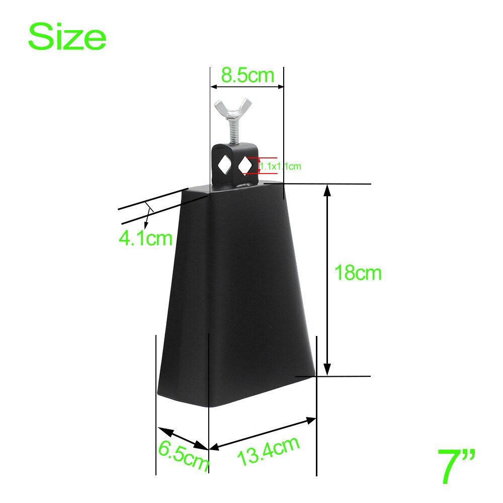 Orff Percussion Instrument 4 inch 5 inch 6 inch 7 inch 8 inch Metal Cowbell Sound Crisp Shelf Drum Accessories Instrument: 7 inch