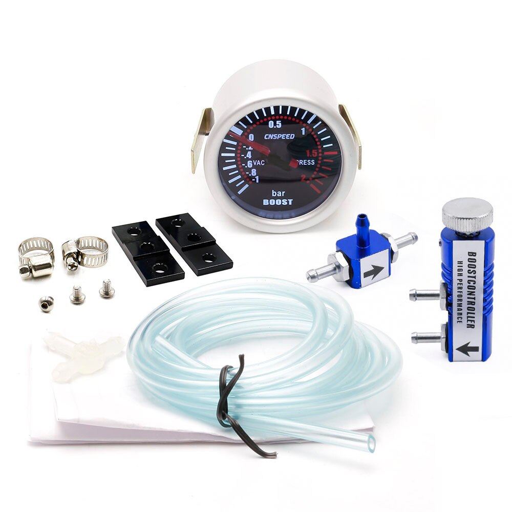 Cnspeed 2 " 52mm bil turbo rökmätare len -1-2 med justerbar auto turbo kit psi 1-30 in- hyttpulsregulator  yc101310: Blå