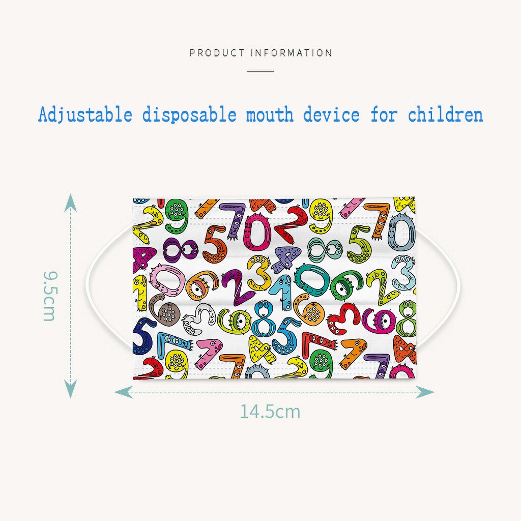 Mascarilla facial desechable para niños, máscara Industrial de 3 capas con patrón de dibujos animados, anti pm 10/100, 2,5 Uds.