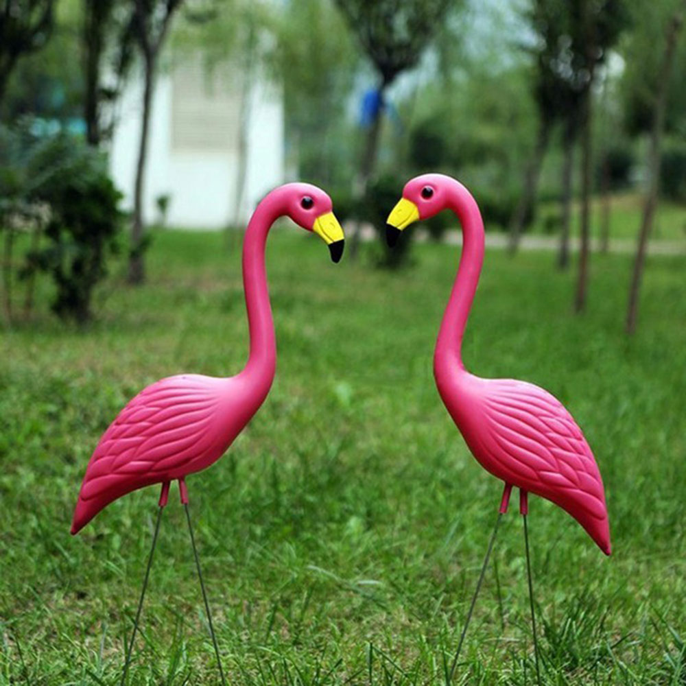 Smukke flamingo ornament plast kunstige livagtige kunst flamingo græsplæne dekoration dekorere flamingo figurer gård balkon