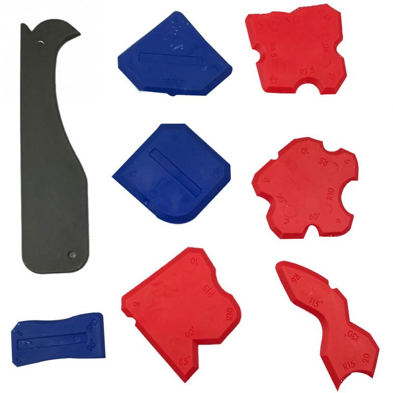 8pcs/set Caulking Tool Kit Joint Sealant Silicone Grouts Remover Scraper Floor Cleaner Tile Cleaner Handmade Tools