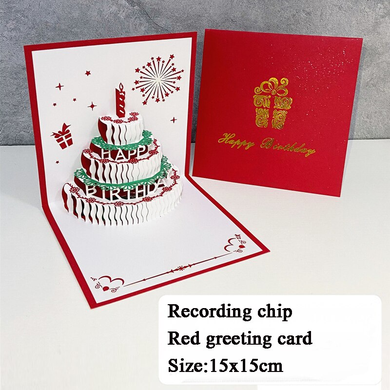 Carte de joyeux anniversaire 3D pour enfants, carte de musique à gâteau d&#39;anniversaire pour femme et mari, cartes de vœux Pop-Up, cartes postales, avec enveloppe: style 6