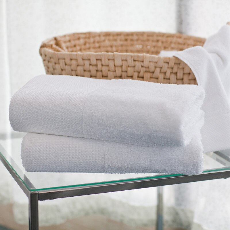70 x 140cm hotel luksusbroderi hvidt badehåndklædesæt 100%  bomuld stort badehåndklæde mærkeabsorberende hurtigtørrende håndklæde