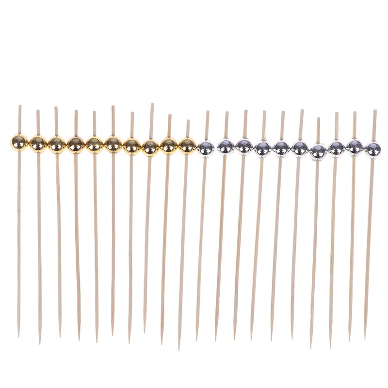 Vajilla desechable de bambú para fiestas, suministros para Buffet, fruta, postres, palitos, magdalenas, palitos de cóctel, 100 Uds.