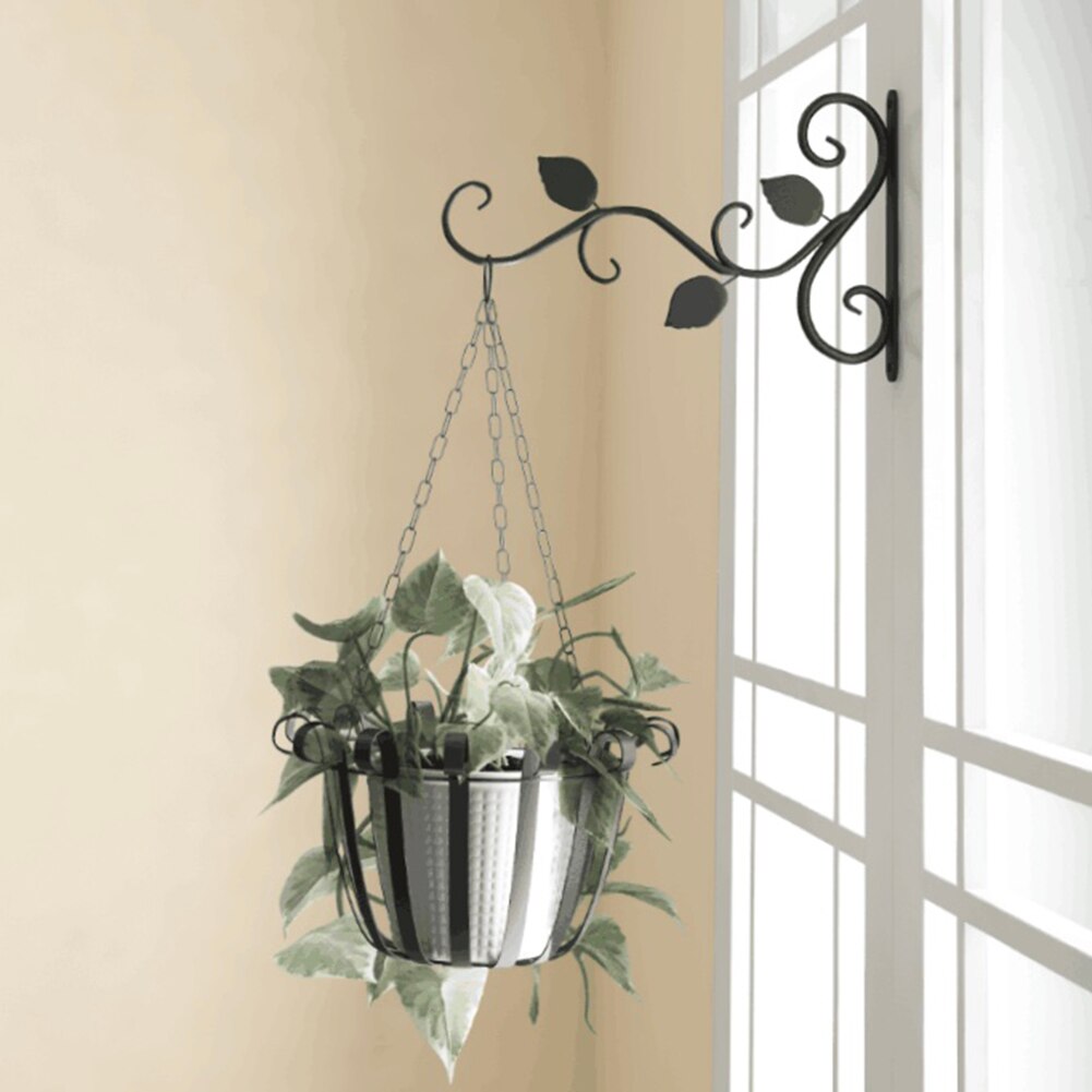 1 Pcs Iron Wall Hanging Flower Stand Brackets Hooks for Garden Basket Lantern Lawn Light Flower Pots Plant Hanger Gardening
