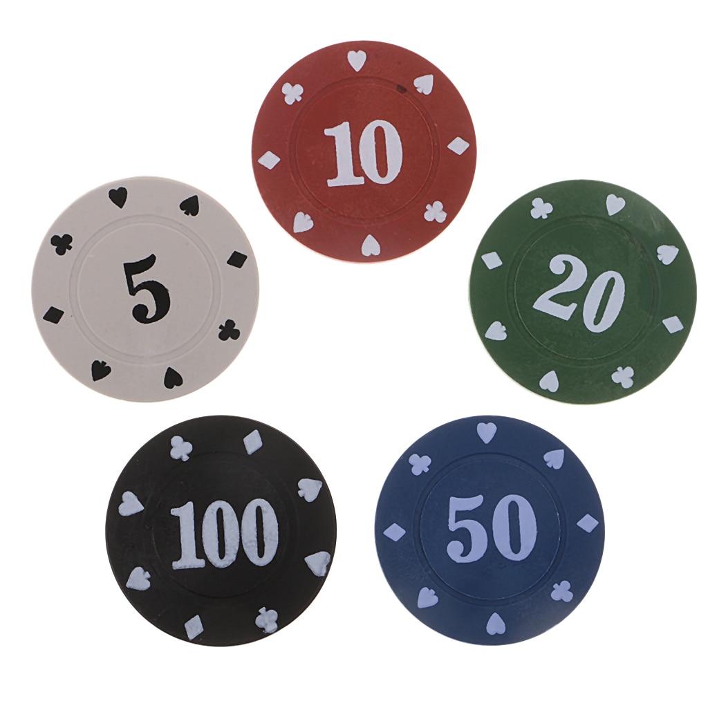 Fichas de juego de Casino de plástico de 100 Uds. En un caso claro, juegos de póquer de negociación