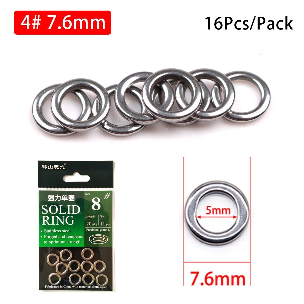 10-20 st. 4mm-12mm fiskeringar för kraftiga beten, blyring, jiggrör, 304 rostfria ringar, koppling för betesredskap: Vit