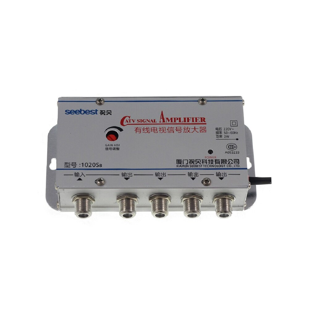 AC 220V 4 Way CATV Cable TV Signal Amplifier AMP Antenna Booster Splitter Set Broadband Home Tv Equipments