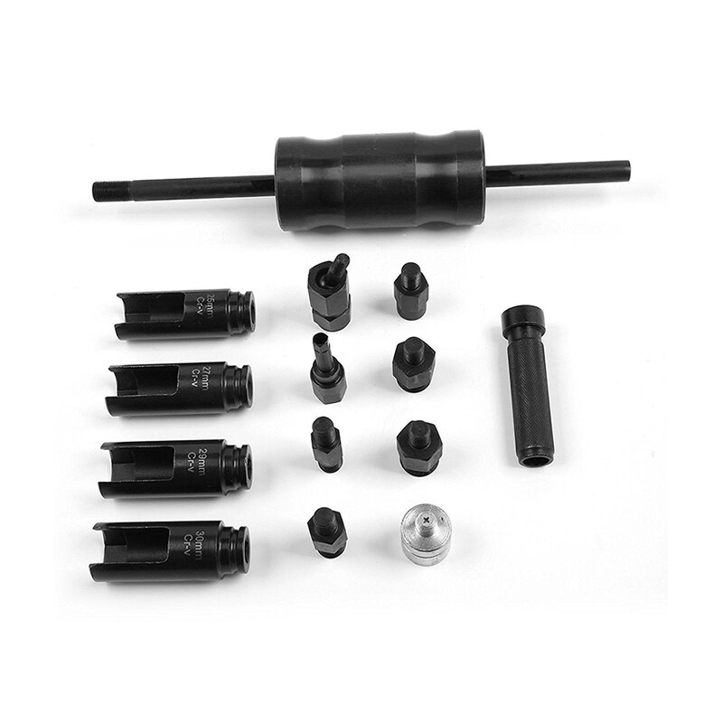Automotive Diesel Engine Injector Common Rail Adaptor Slide Hammer Extractor Removal Puller Tool Set 14pcs