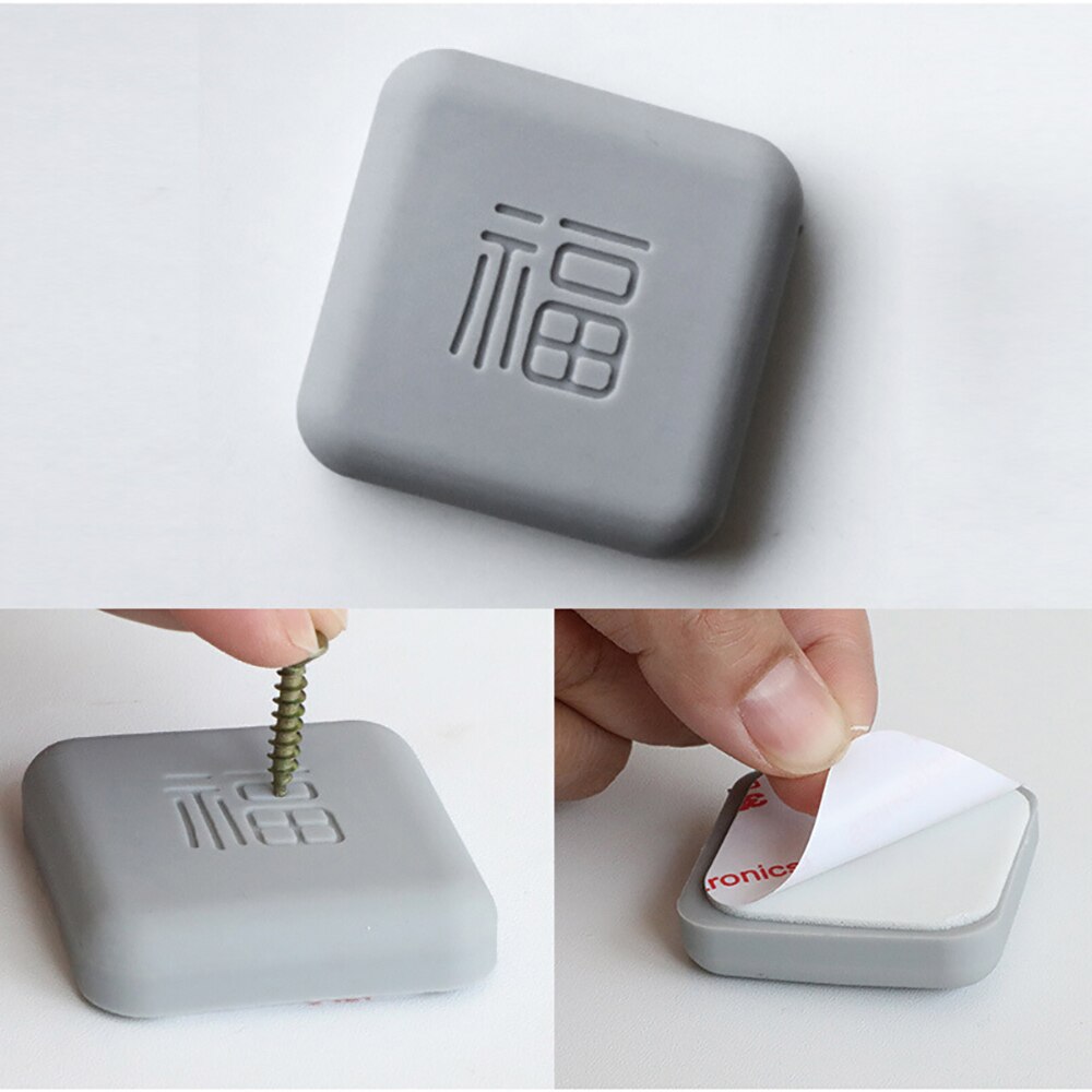 Silicone Door Handle Bumpers Self Adhesive Deurstopper Protection Porte Pad Shock Mute Blessing Square Wall Protector Pad