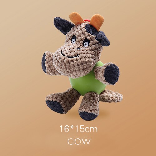 Hoopet hondenspeelgoed voor honden, puppy speelgoed voor grote honden, pluche piep, interactieve hondenbal: Koffievee