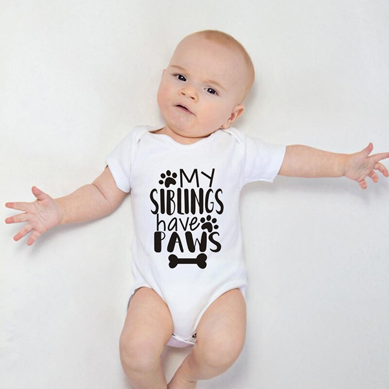 Newborn Baby Bodysuit Boys Girls Jumpsuit Letter Short Sleeve Cotton Clothes Infant Outfits For Kids Summer Clothes