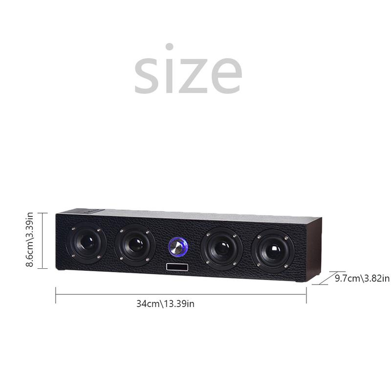 20W Portable Column Wireless Column Speaker Supports TF Card FM Radio Aux Subwoofer Soundbar for Computers and Home TVs, etc.