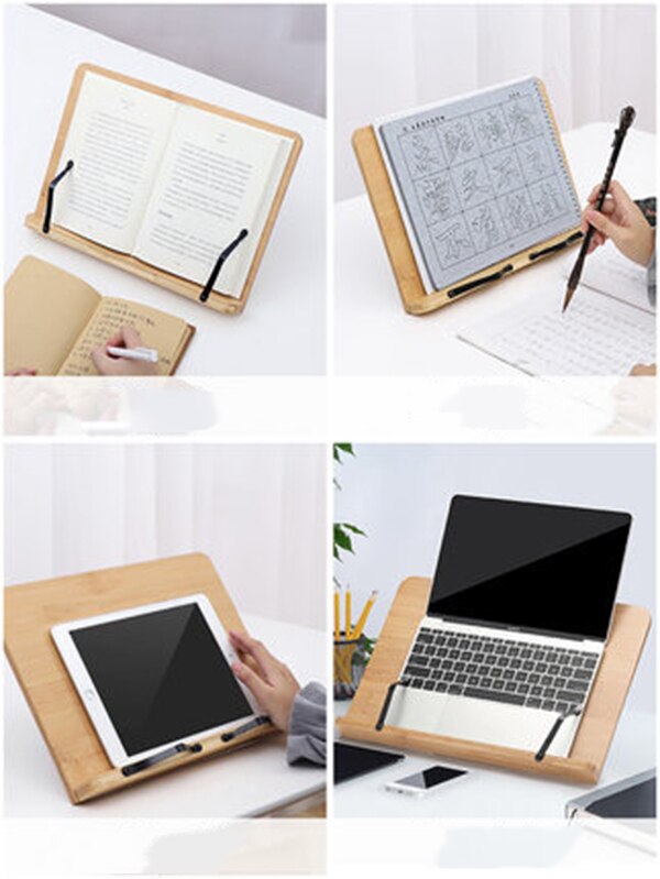 Tablette de lecture réglable, support de livre de cuisine, maison, salle d&#39;étude, pliable, Pages, serre-livres de cuisine fixe, étagère en bois