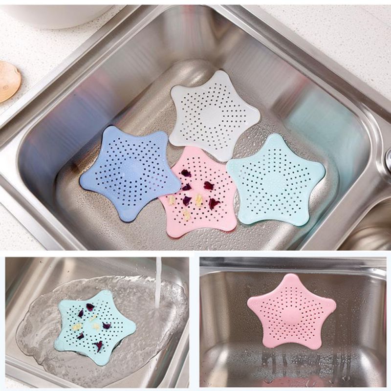 Kitchen Sink Strainer Silicone Drain Stopper Star Shaped Drain Cover Shower Drain Covers Kitchen Sink Accessories Gadgets &