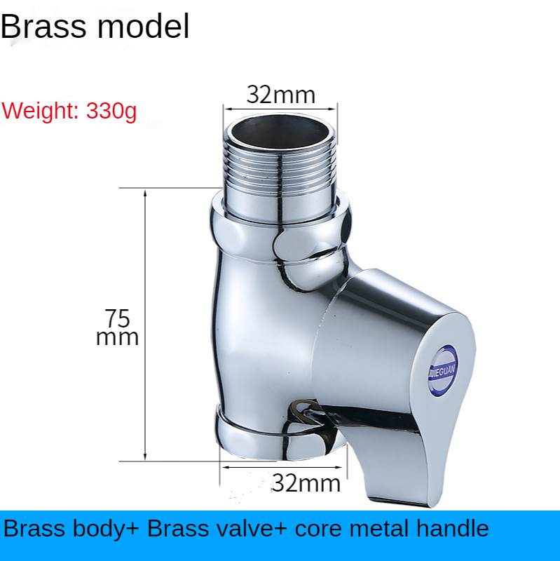 Toilet Flushing Valve Hand-held Toilet Switch Valve Toilet Valve Toilet Time Delay Valve Squatting Pan Quick Open Flushing Valve: 330g DN25