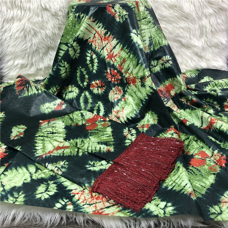Nouveauté africain bazin riche dentelle bazin farbic avec gland pour mariage 5 2yards/lot: 5