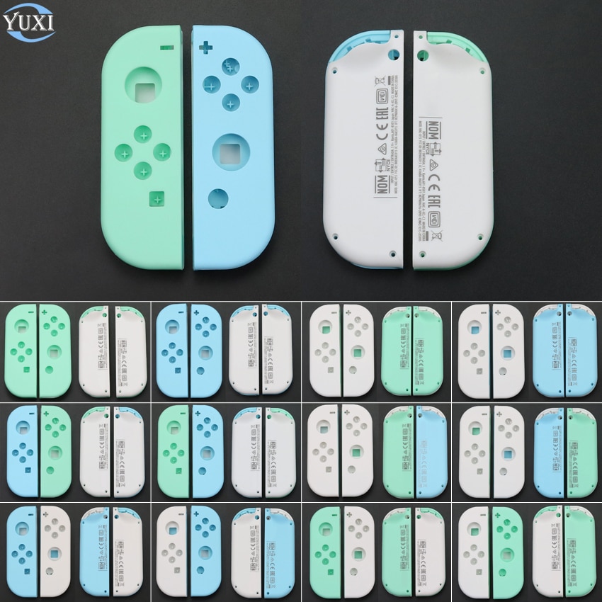 YuXi Replacement Housing Shell Cover for Nintend Switch NS NX Joy-Con Joycon Controller Protective Shell Case Green Blue White