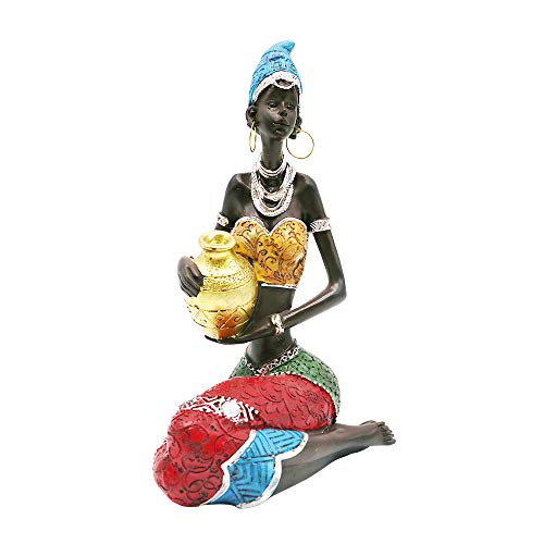 African Statues Figurines,7.5" African Sculpture Black Women Figure Girls Home Decor|Decoration Collectible Art Decorative: Gold