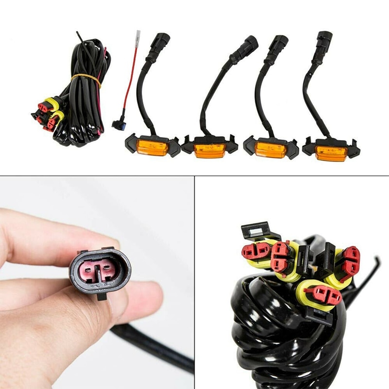 4 kpl auton etusäleikkö keltaiset led-valot toyota tacomaan trd pro grillillä