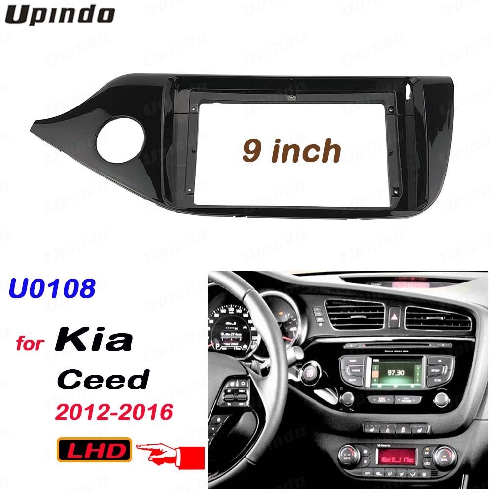 2 Din 9 Inch Car Radio Installation DVD GPS Mp5 Plastic Fascia Panel Frame for KIA Ceed left rudder Dash Mount Kit