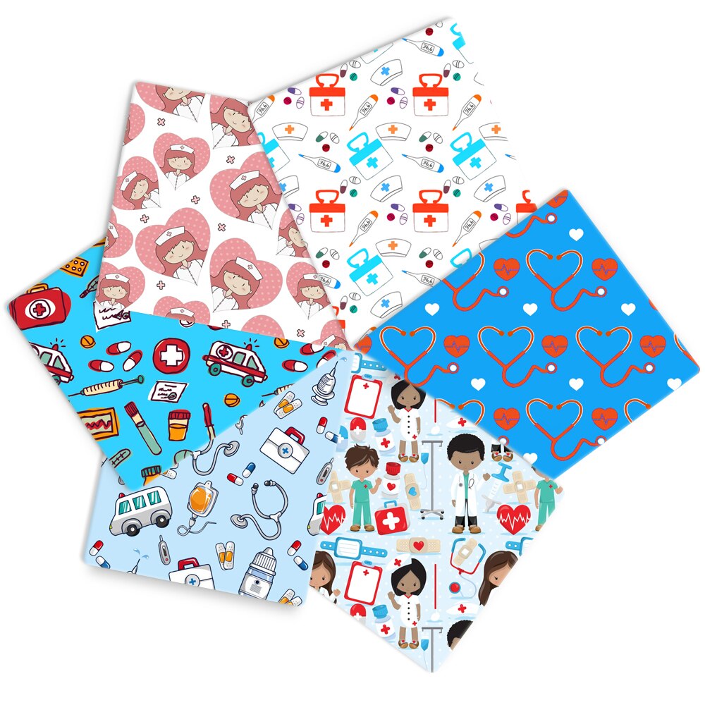 6pcs/set 50*145cm Health Polyester Cotton Fabric Set For Baby Sewing Quilting Fat Quarters Child DIY Patchwork Cloth,c12651