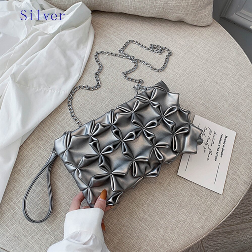 Crossbody Tas Voor Vrouwen Dames Zacht Lederen Handtas Portemonnee Kleine Schouder Messenger Bags Vrouwelijke Avond Cutch Bag: Zilver