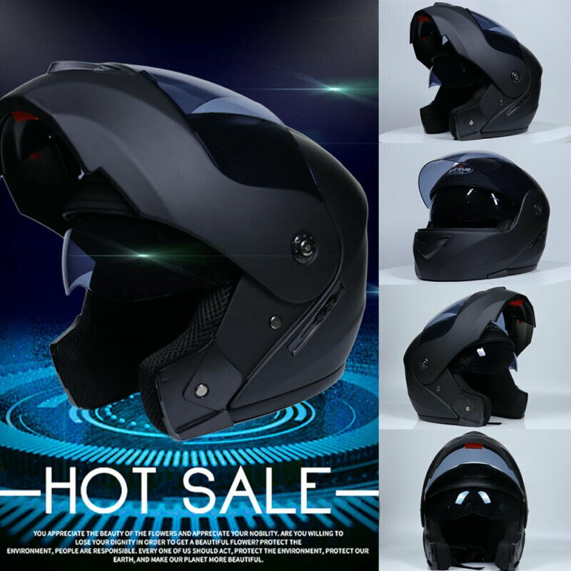 Solid Motorcycle Helmet Full Face Motorbike Mountain Road Bike Helmet Dual Visor