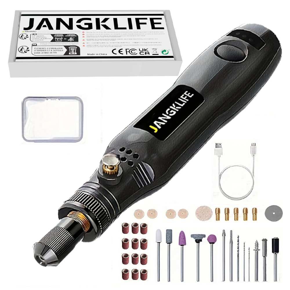 USB Cordless Rotary Tool Kit Woodworking Engraving Pen DIY For Jewelry Metal Glass Mini Wireless Drill: black