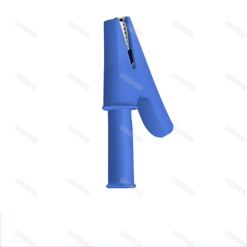 Fully insulated alligator clip with 4mm socket banana jack Battery Test Clip Alligator Clip: blue