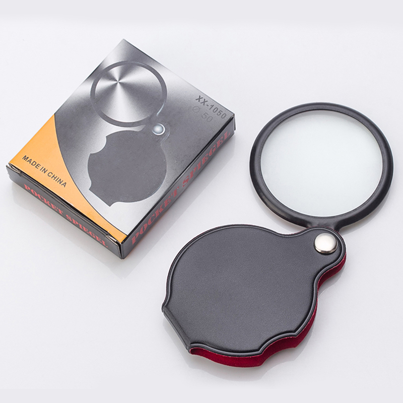 Draagbare Handheld Vergrootglas 6X 8X Lederen Vergrootglas Loupe Pocket Vergrootglas Reading Monocle Sieraden Loupe Glazen Lup