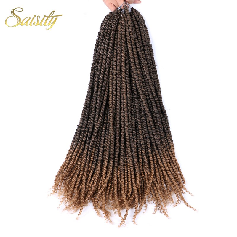 Saisity passion twist haak synthetisch haar voorgelust haakwerk voorgedraaid haar ombre extensions vlechthaar: T1b/27 / 1 stuks/partij