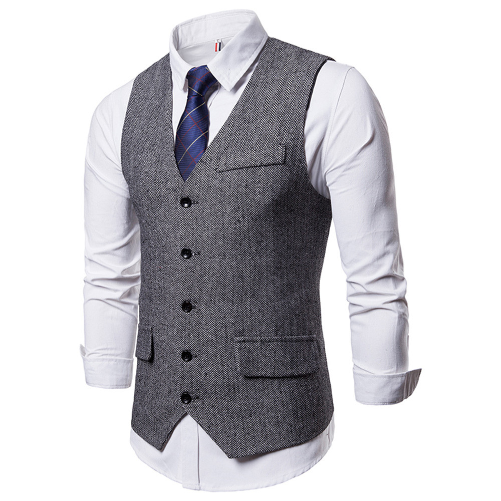 Jurk Vesten Voor Mannen Slim Fit Heren Pak Vest Mannelijk Vest Gilet Homme Casual Mouwloze Formele Zakelijke Jas