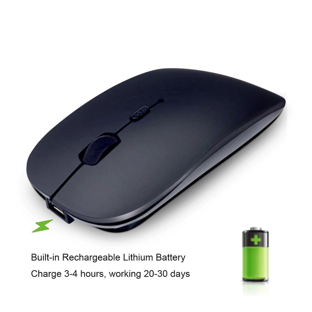 Wireless Rechargeable Silent Bluetooth Mouse 2.4G Wifi and Bluetooth Dual Mode Mice for iPhone iPad Macbook