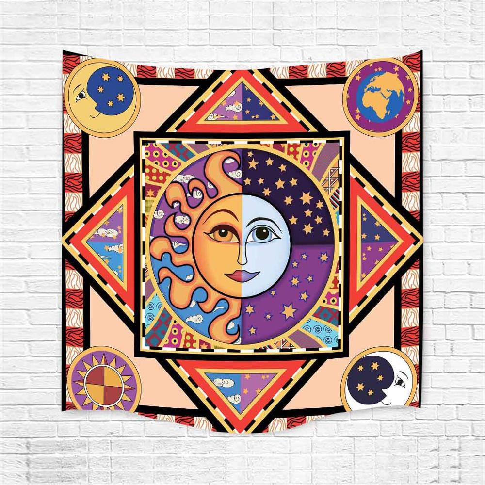 Simsant Mandala Tapestry Hippie Bohemian Galaxy Psychedelische Bloem Muur Opknoping Wandtapijten Voor Woonkamer Slaapkamer Home Decor