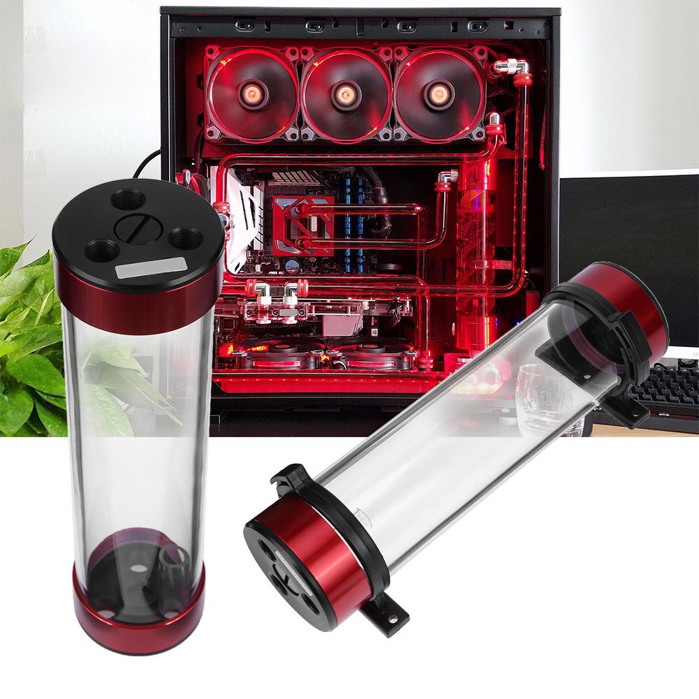 234mm Cylinder Reservoir Water Tank Water Cooling Kit for PC Liquid Cooling,Hole location: G1 / 4 thread * 8, joint: Top 4 holes