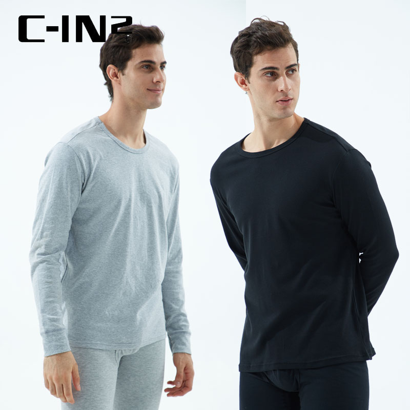 c-in2 men&#39;s underwear cotton round neck autumn clothes autumn winter cotton bottomed shirt thin warm long sleeve T-shirt
