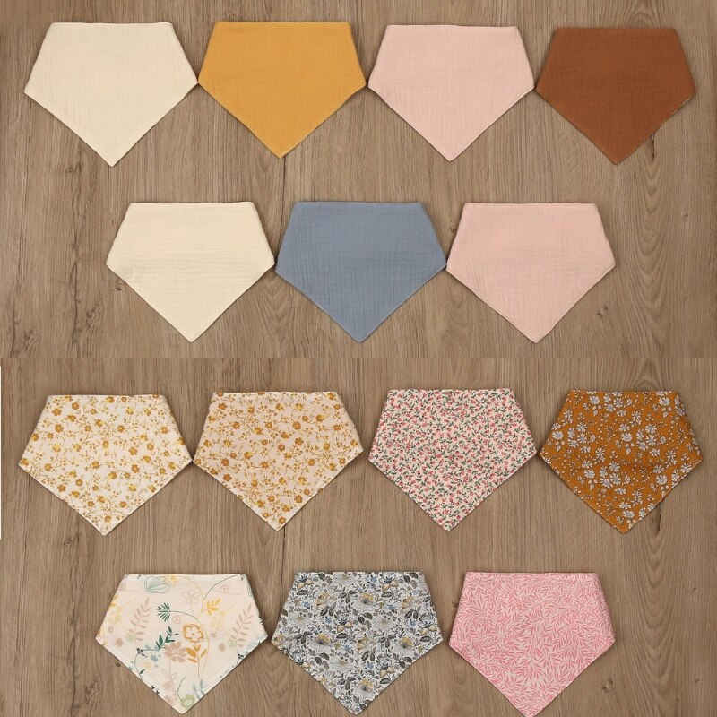 1 Pc Baby Bibs Boys Accessories Newborn Girls Burp Bandana Cotton Soft Toddler Triangle Scarf Infant Bibs