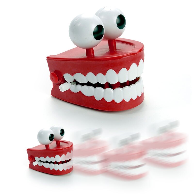 Funny Clockwork Tanden Speelgoed Praktische Joke Windup Tanden Plastic + Elektrische Interactief Speelgoed Dazzling Uurwerk Speelgoed: Default Title