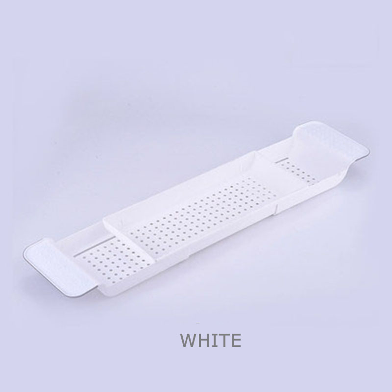 Bath Shelf over Bath Tray Plastic Bath Caddy Bath Rack Bathtub Board Adjustable Bathtub Tray Phone Holder Bathroom Accessories: white