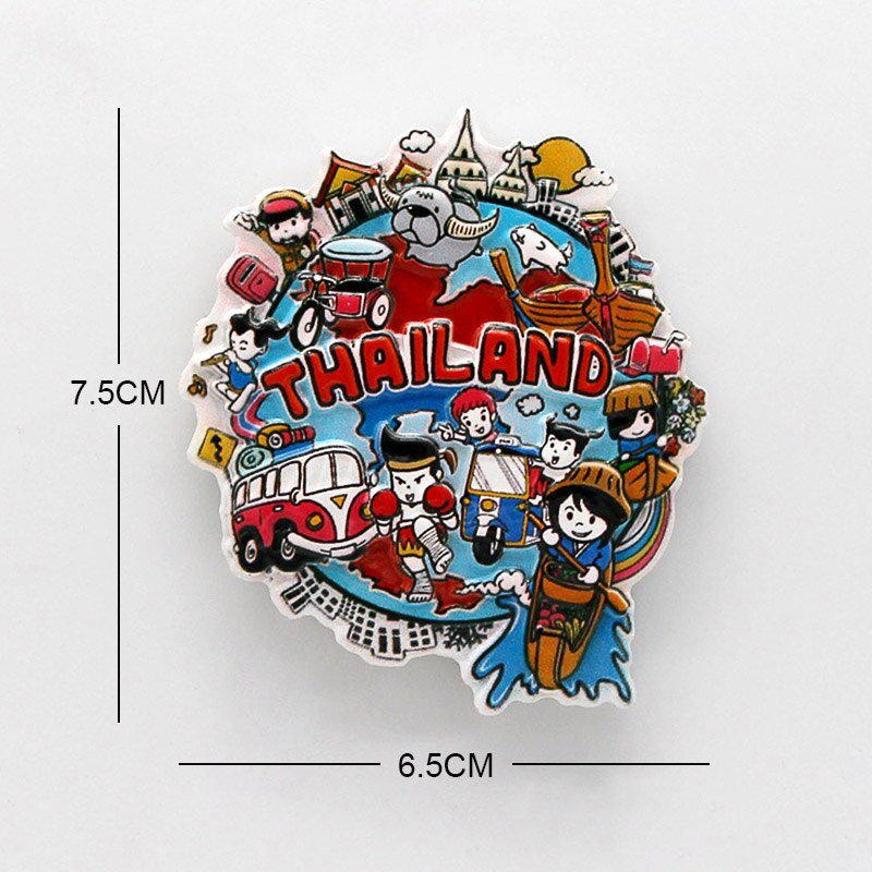 Thailand Pattaya elephant Shrimp soup 3D magnetic refrigerator paste souvenir Bangkok fridge magnets Collection home decoration: Thailand doll