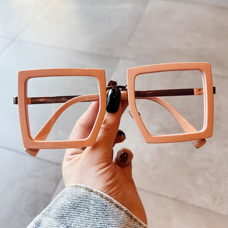 Lunettes carrées transparentes léopard pour femmes, monture de lunettes, classiques, Vintage, surdimensionnées, claires, à la ,