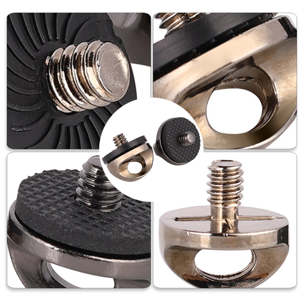 Tornillo de rosca para cámara de 4 piezas, accesorio de montaje para correa de hombro de 1/4 pulgadas, suministro para cámara