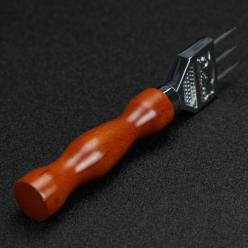 Sturdy Ice Chipper with Solid Wood Handle Stainless Steel Three Pronged Ice for Cocktail Bartender