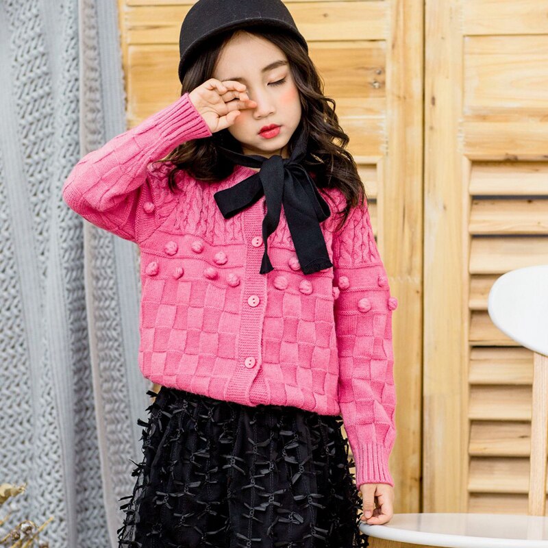 Suéter bolha feito à mão para bebês, casaco cardigã de malha com bolhas, manga comprida, blusa simples de botão para meninas 2019